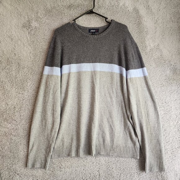 Johnnie-o Mens Sweater Large Gray Wool Blend Long Sleeve Pull Over - Picture 2 of 9